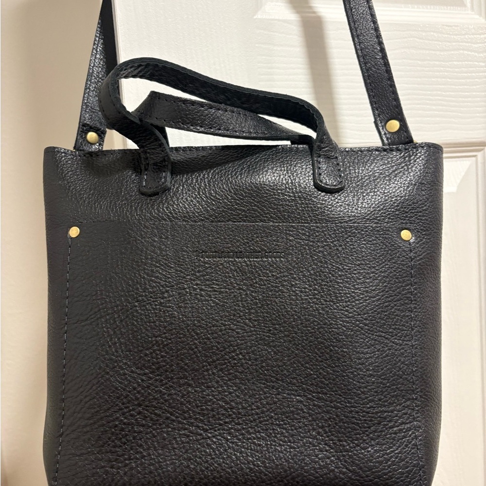 Mini crossbody leather tote bag